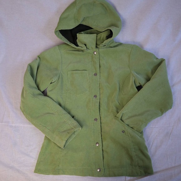 Patagonia Jackets & Blazers - Patagonia Womens XS Sage Green Corduroy Hooded Fleece Lined Snap Front Jacket